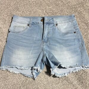 Born Primitive Distressed Raw Hem Denim Shorts
